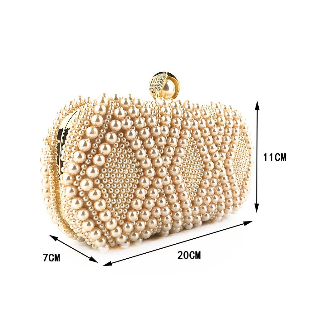 Mariam's Collection Hand-Beaded Pearl Evening Elegance Handbag (MAC286) — detail shot 7