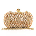 Mariam's Collection Hand-Beaded Pearl Evening Elegance Handbag (MAC286) — Mariam's Collection branding close-up
