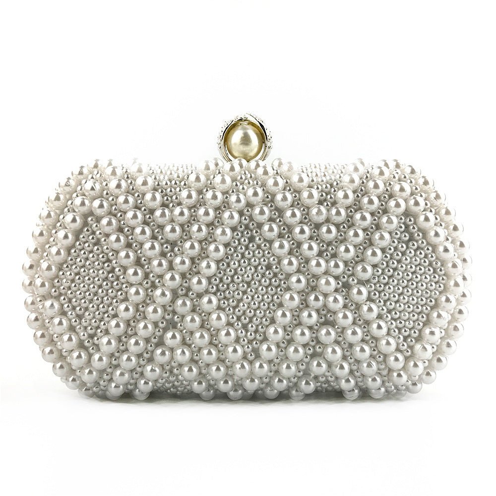 Mariam's Collection Hand-Beaded Pearl Evening Elegance Handbag (MAC286) — lifestyle worn / used context