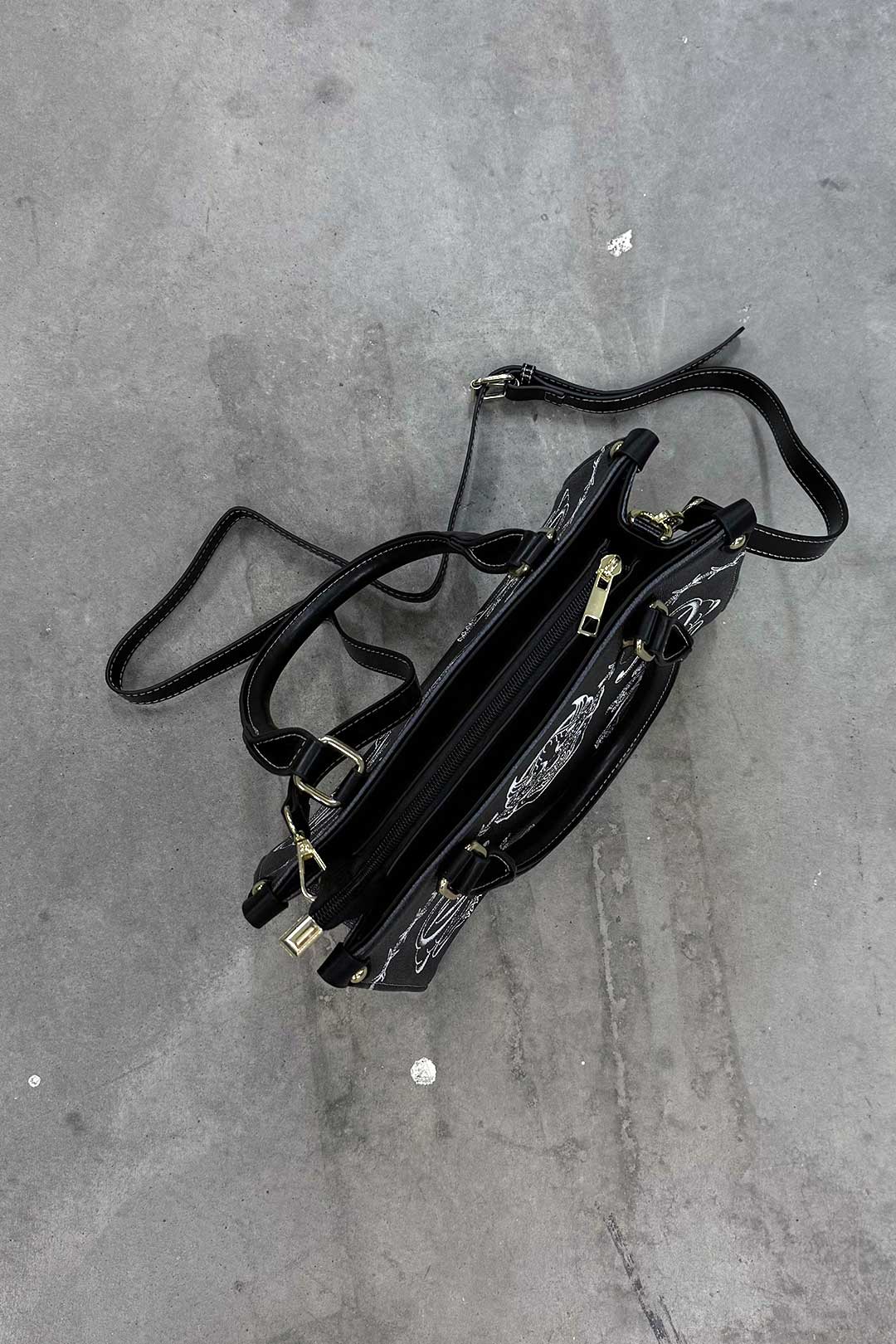 Thrash Happy Tattoo Shorty Handbag — lifestyle context