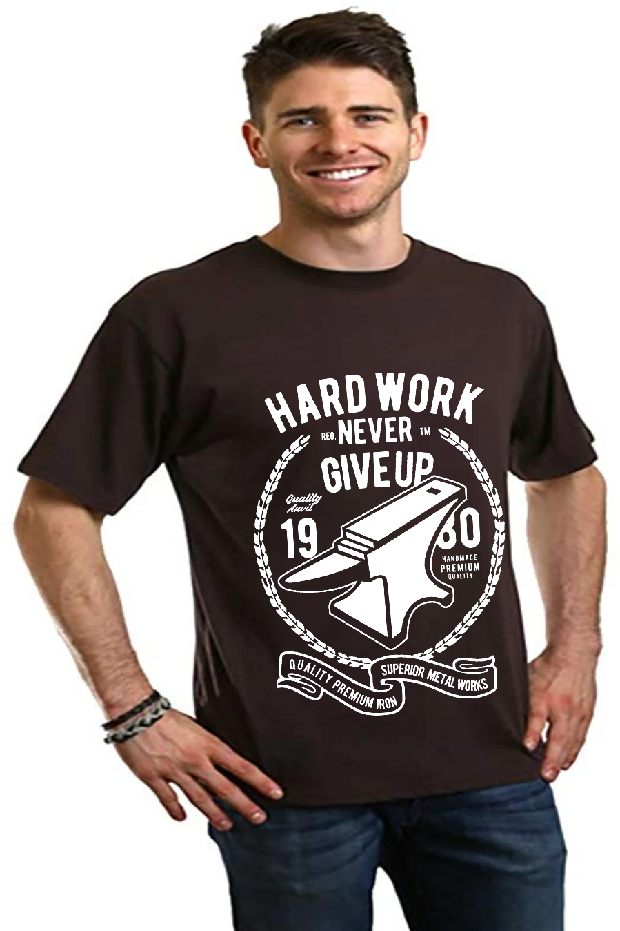 Spun Bamboo Hard Work Anvil Men's Bamboo Viscose/Organic Cotton Short Sleeve Graphic T-Shirt — main product shot