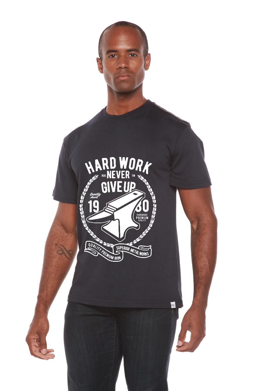Spun Bamboo Hard Work Anvil Men's Bamboo Viscose/Organic Cotton Short Sleeve Graphic T-Shirt — lifestyle context