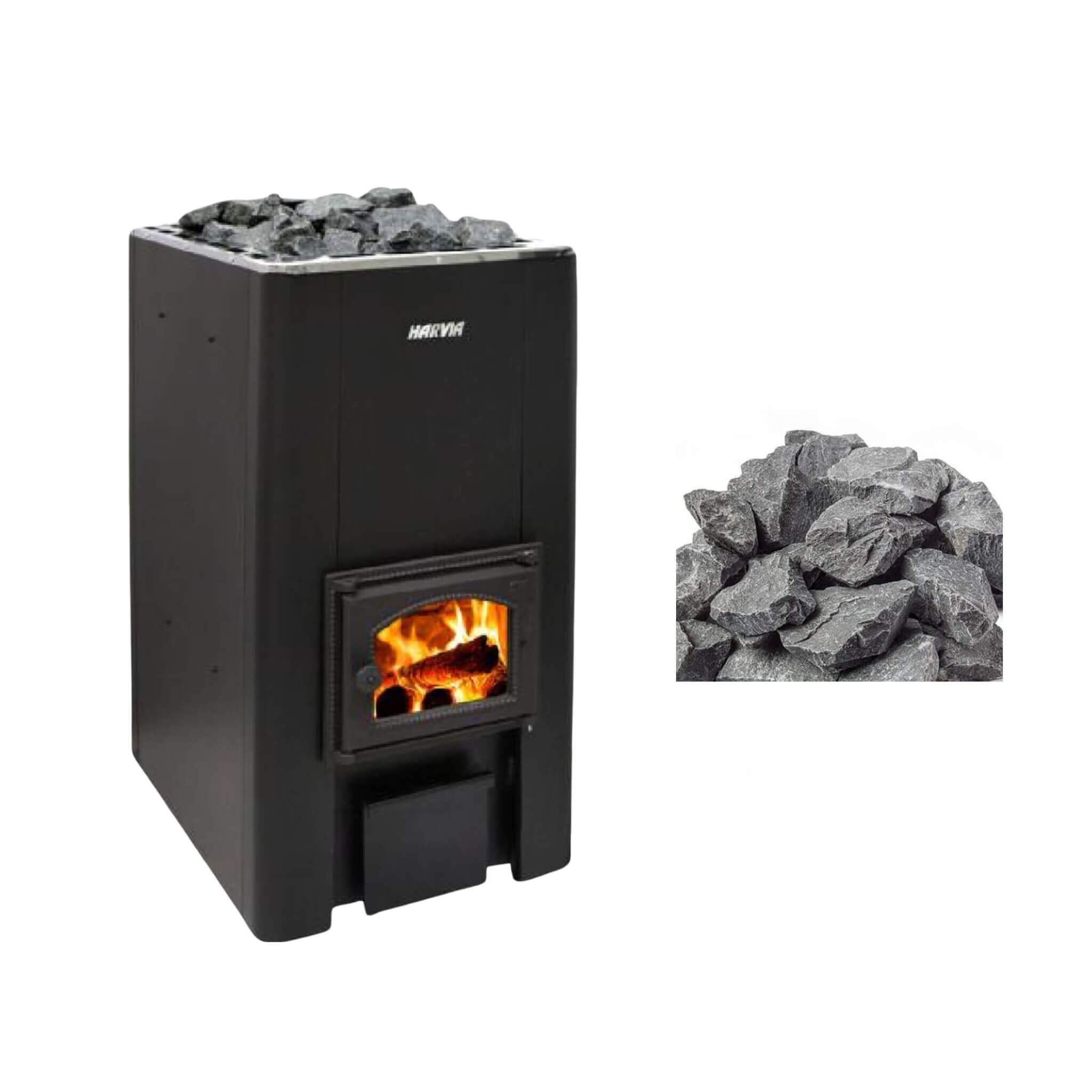 Harvia 50 40KW Black Floor Mount Wood-Burning Sauna Stove With Sauna Stones [WK500] (SAK73164) – SAKSBY WHOLESALE