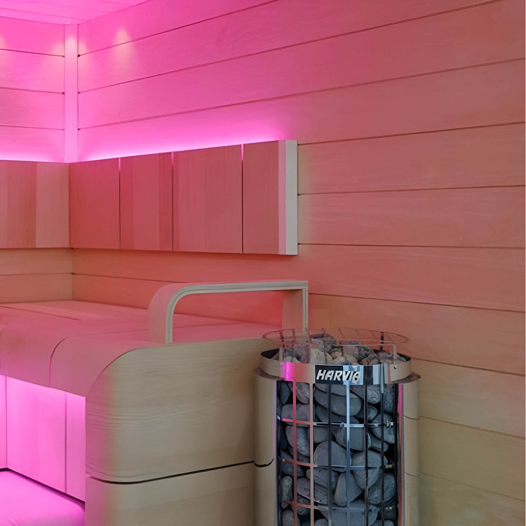Harvia Cilindro UL Certified Electric Sauna Heater With Xenio CX45 Digital Control Panel & Sauna Stones [PC60/80/90/110E] (SA