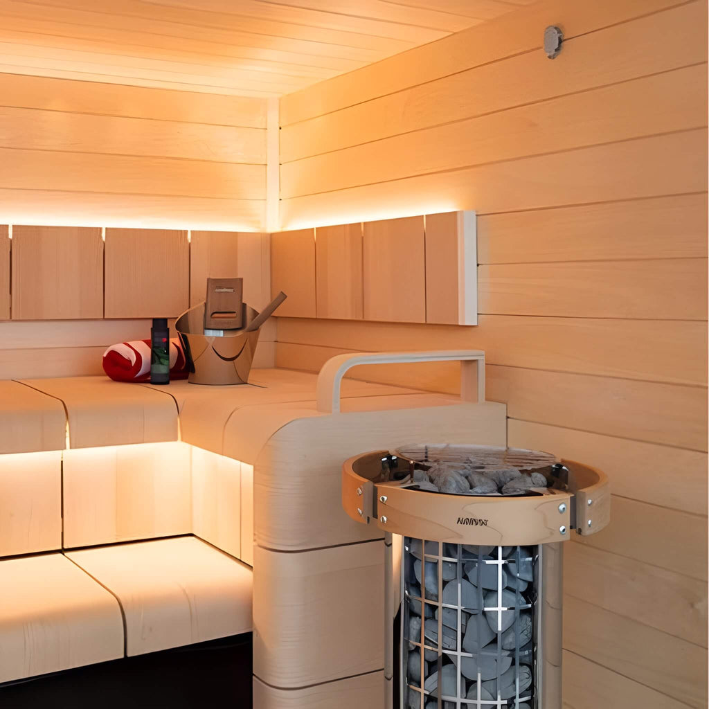 Harvia Cilindro UL Certified Electric Sauna Heater With Xenio CX45 Digital Control Panel & Sauna Stones [PC60/80/90/110E] (SA