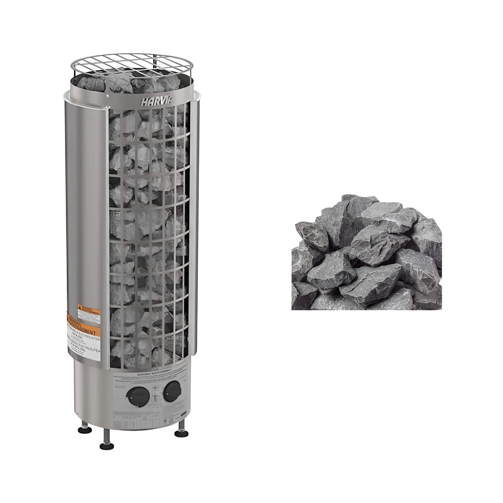 Harvia Cilindro Modern Steel Pillar Style Sauna Heater W/ Sauna Stones [PC60/80/90] (SAK84937) – SAKSBY WHOLESALE