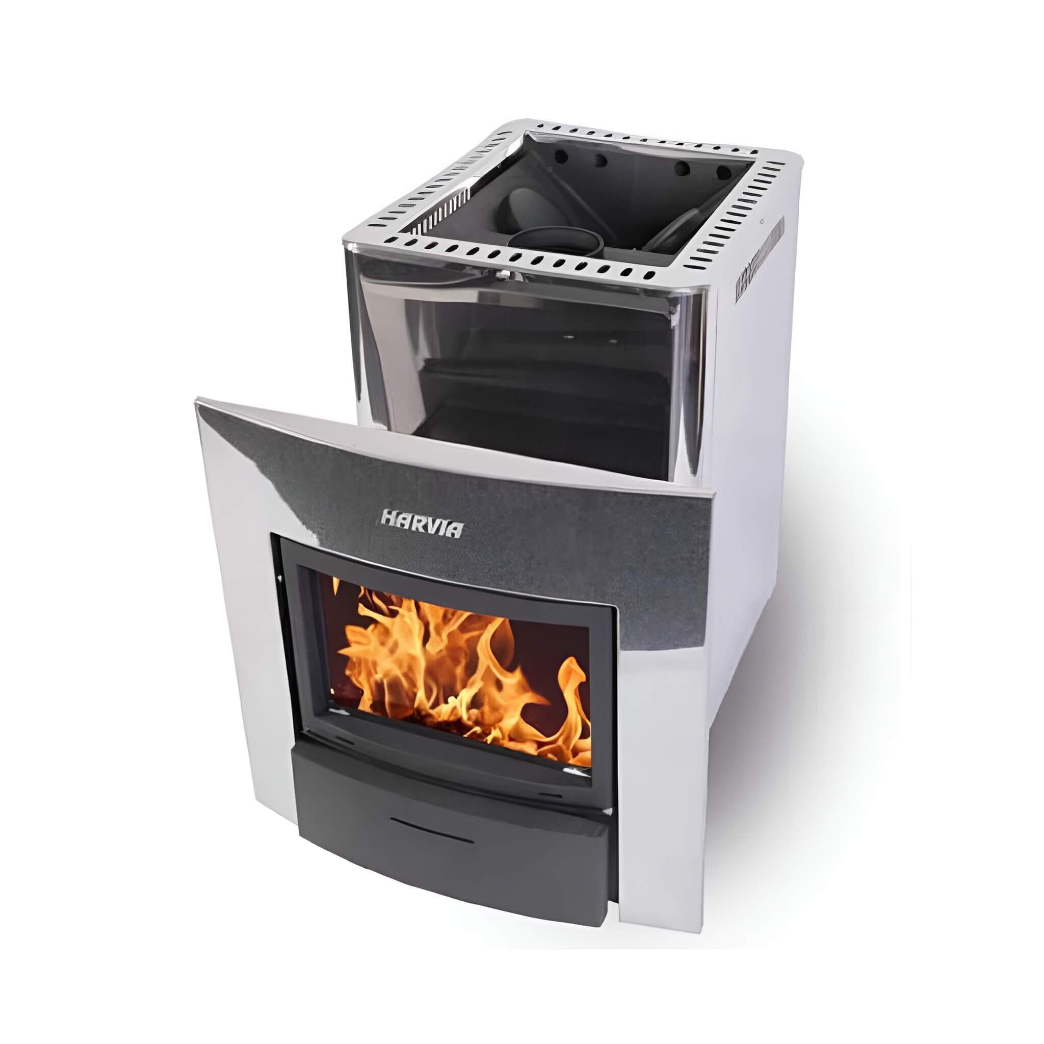 Harvia Duo Series Stainless Steel Wood Sauna Stove With Sauna Stones [WK200SLUX/WK360SLUX] (SAK68420) – SAKSBY WHOLESALE, vie