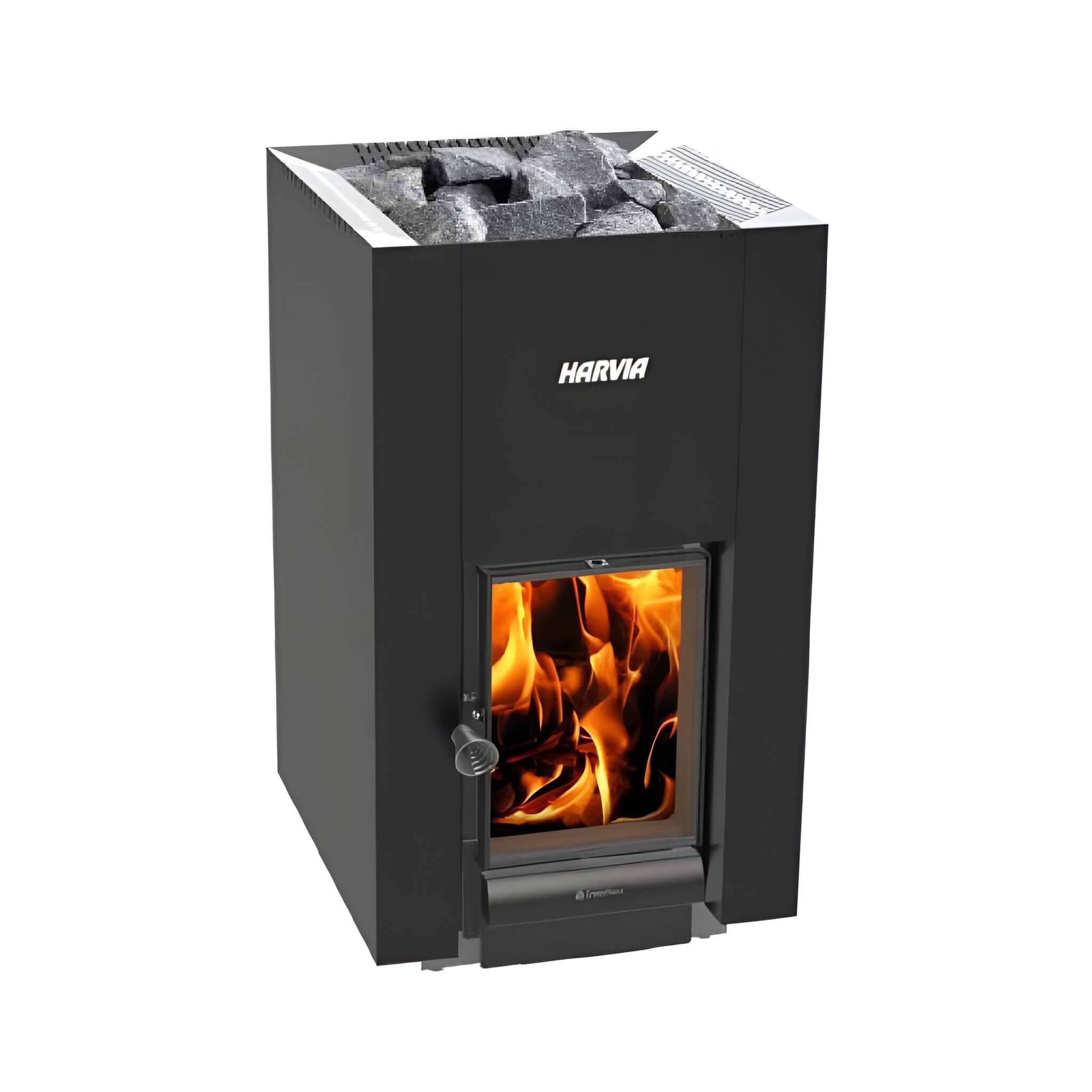 Harvia GreenFlame 22 Linear 15.7KW Wood Sauna Stove With Sauna Stones [WKLI22GM] (SAK62094) – SAKSBY WHOLESALE, view 3