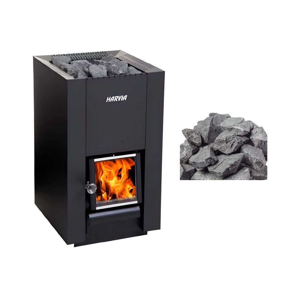 Harvia Linear Black Wood Sauna Stove With Sauna Stones [WK16/20/28OC] (SAK15368) – SAKSBY WHOLESALE