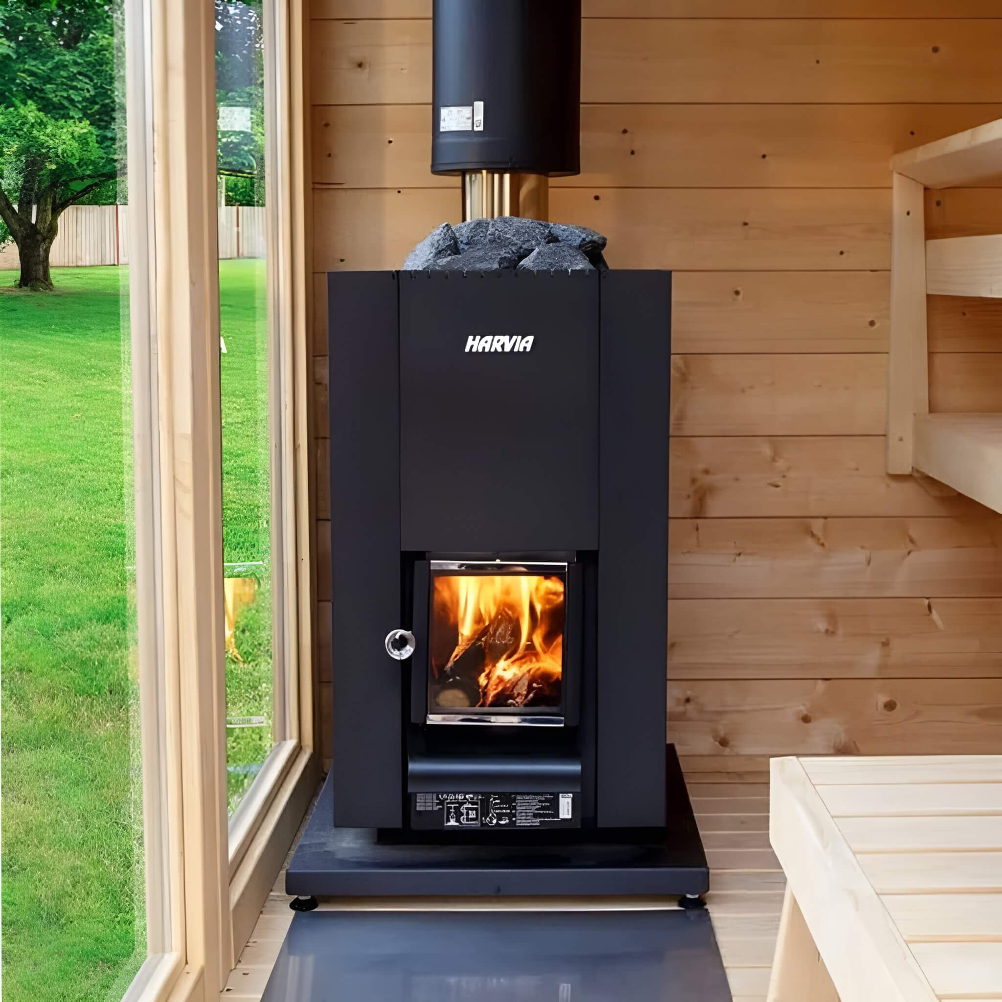 Harvia Linear Black Wood Sauna Stove With Sauna Stones [WK16/20/28OC] (SAK15368) – SAKSBY WHOLESALE, view 5