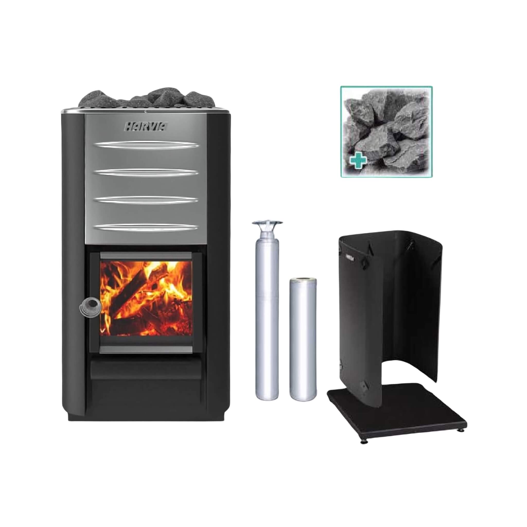 Harvia M3 16.5KW Premium Wood-Burning Sauna Stove Kit [M3 SS PKG] (SAK19523) – SAKSBY WHOLESALE