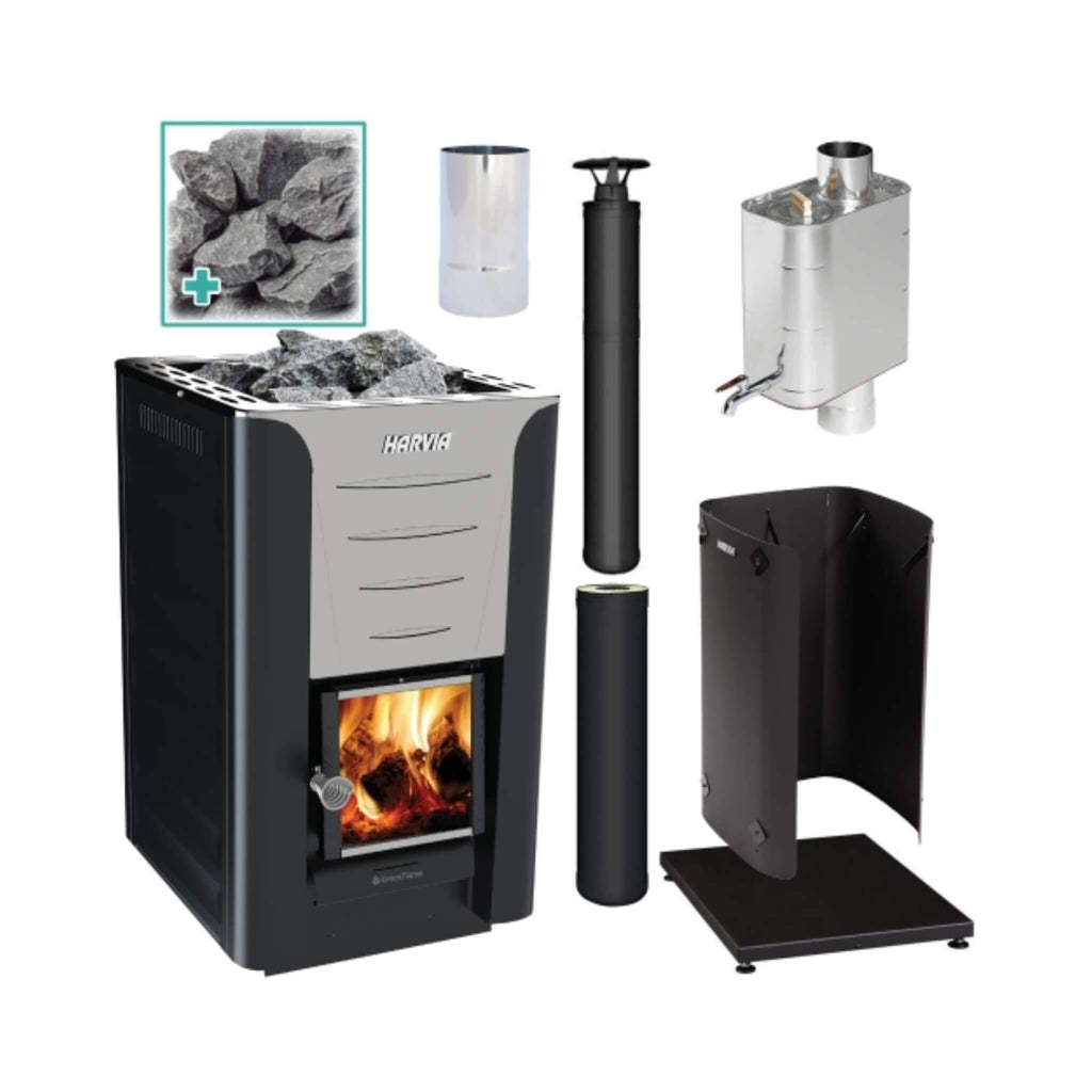 Harvia Pro 20 WH Wood Burning Sauna Stove Package 24kW [PRO20-PKG-SS/BK-WH] (SAK37165) – SAKSBY WHOLESALE