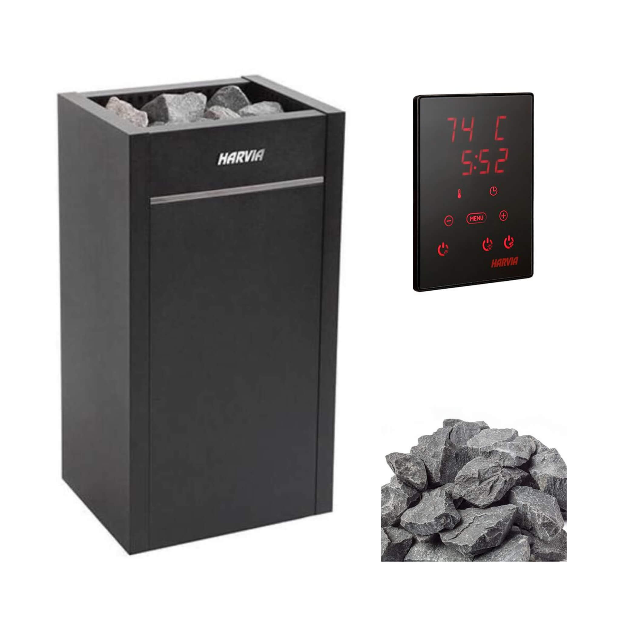 Harvia Virta HL Series Freestanding Electric Sauna Heater With Xenio Series Digital Control & Sauna Stones [HL60/80/90/110E] 
