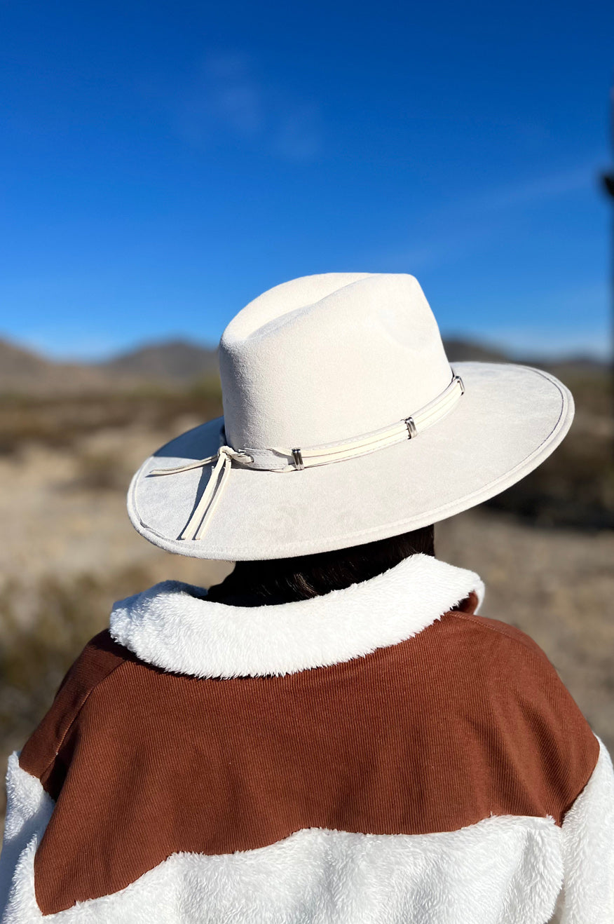 Pretty Little Patriot Pretty Little Patriot Cream Wide Brim Ivory Hat -clearance — detail shot 6