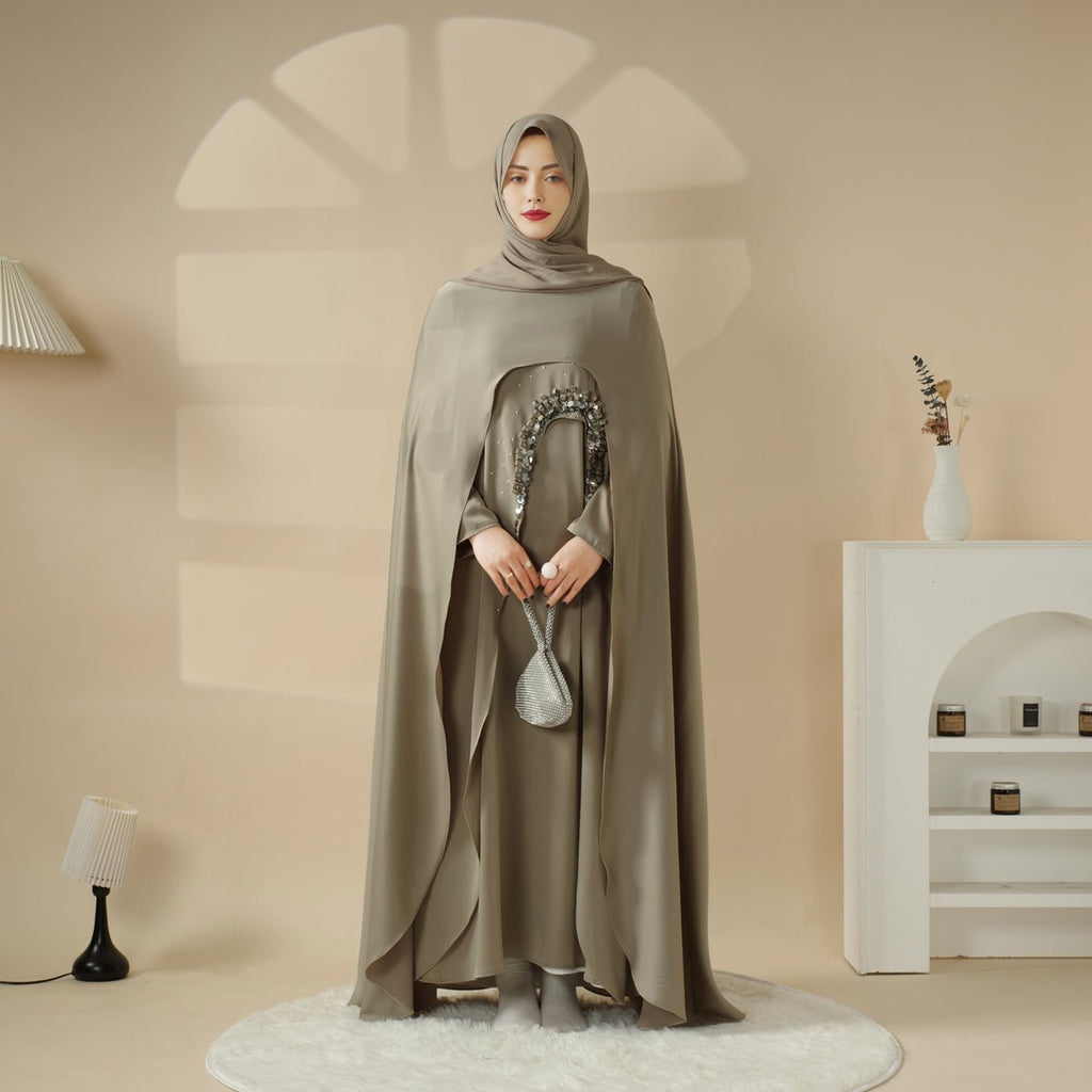 Mariam's Collection Haute Couture Abaya, Heavy-Crafted 3-Layer Cape Abaya (MA096) — product category context