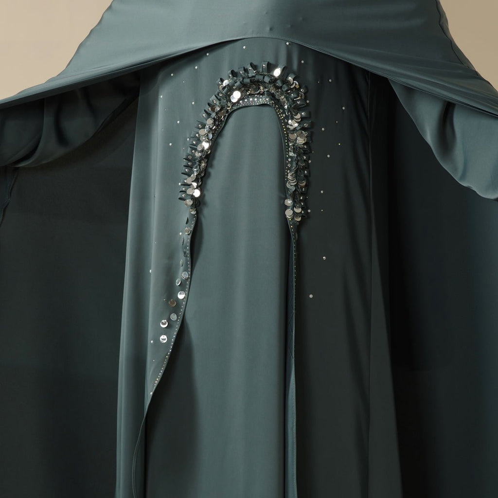 Mariam's Collection Haute Couture Abaya, Heavy-Crafted 3-Layer Cape Abaya (MA096) — main product shot