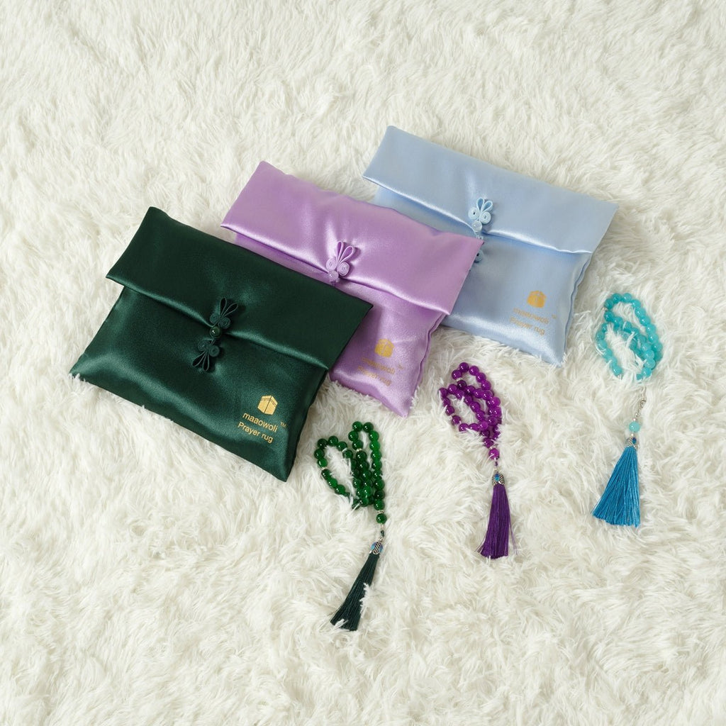 Mariam's Collection Haute Eco-Friendly New Prayer Mat and Tasbeeh Set(MR068) — lifestyle worn / used context