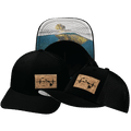 The Heartbeat Brand Hawaii Baseball Hat — Black — main product shot