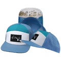 The Heartbeat Brand Hawaii Flat Bill Hat — Light Blue / White / Turquoise — main product shot