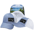 The Heartbeat Brand Hawaii Low Profile Hat — Ponytail / Light Blue / White — main product shot