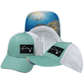 The Heartbeat Brand Hawaii Low Profile Hat — Ponytail / Teal / White — main product shot