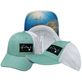 Hawaii Low Profile Hat — Ponytail / Teal / White