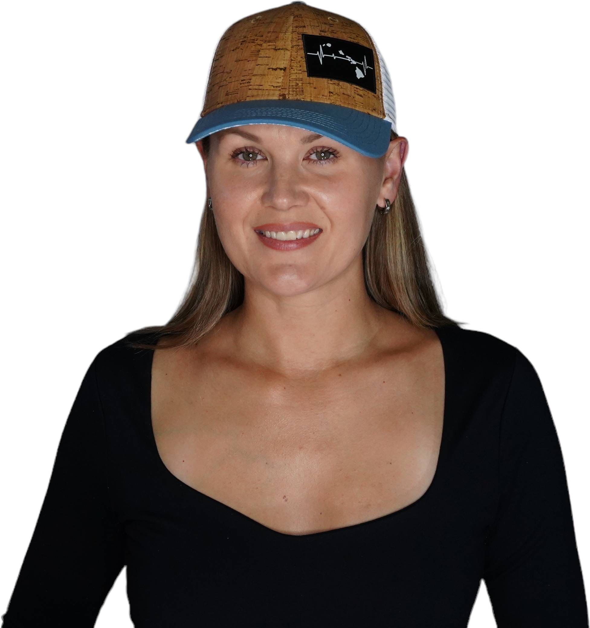Hawaii Hat - Low Profile - Cork - Sea Blue / White - Trucker Mesh