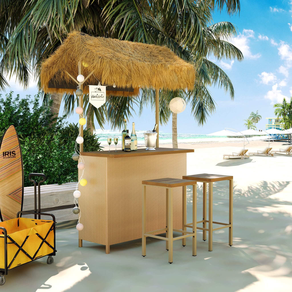 Alora 3-Piece Hawaiian Bar-Height Patio Set With Grass Canopy And Stools (SAK63047) – SAKSBY WHOLESALE, view 7