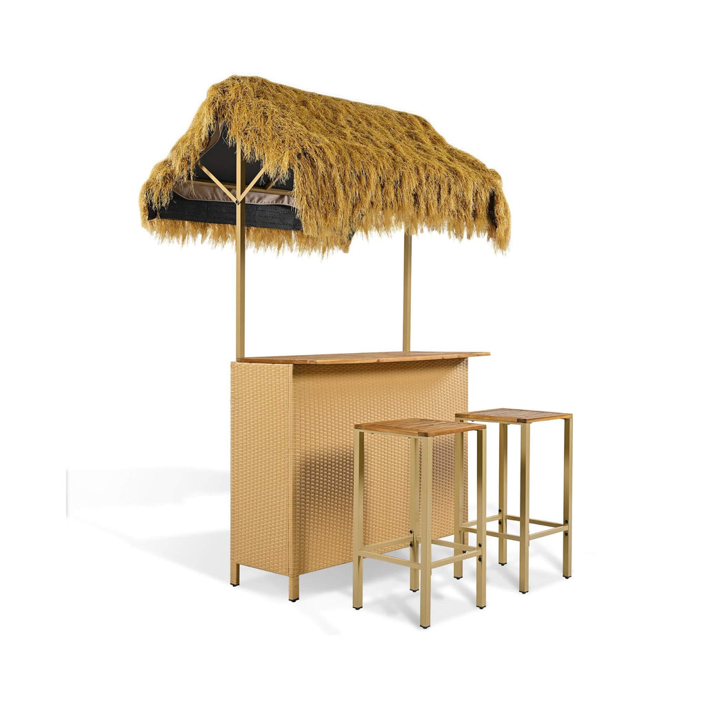 Alora 3-Piece Hawaiian Bar-Height Patio Set With Grass Canopy And Stools (SAK63047) – SAKSBY WHOLESALE, view 10