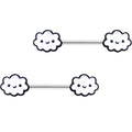 BodyCandy 14G 9/16 Fluffy Little Clouds Barbell Nipple Ring Set — main product shot