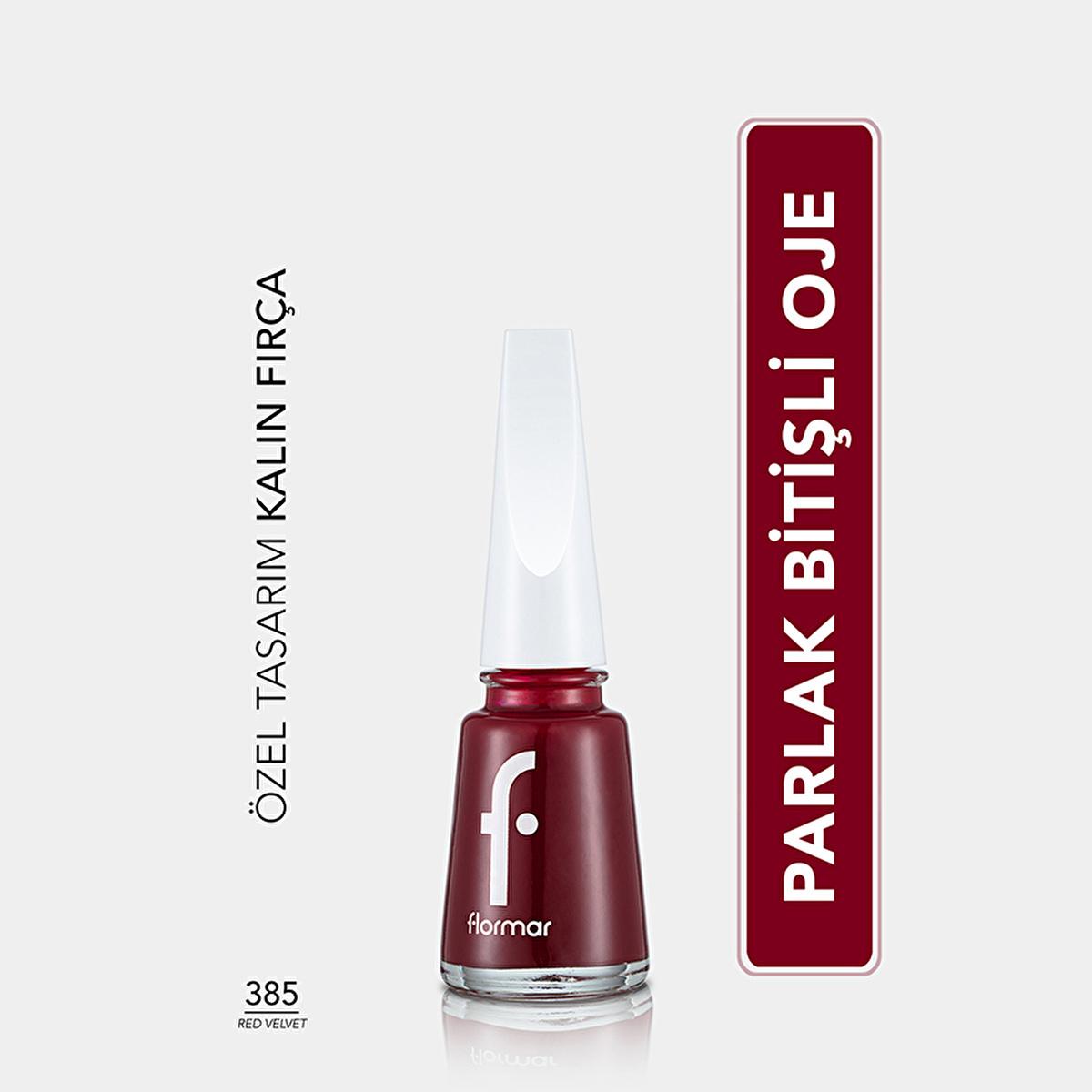 Flormar Red Velvet Nail Enamel: Intense Pigment, Long Lasting, Chip Resistant, Shiny Finish Ð Professional Quality Nail Polish