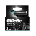 Gillette Mach3 Charcoal Razor Blades - Charcoal Infused Lubricating Strip, Compatible with All Mach3 Razors, Pack of 2