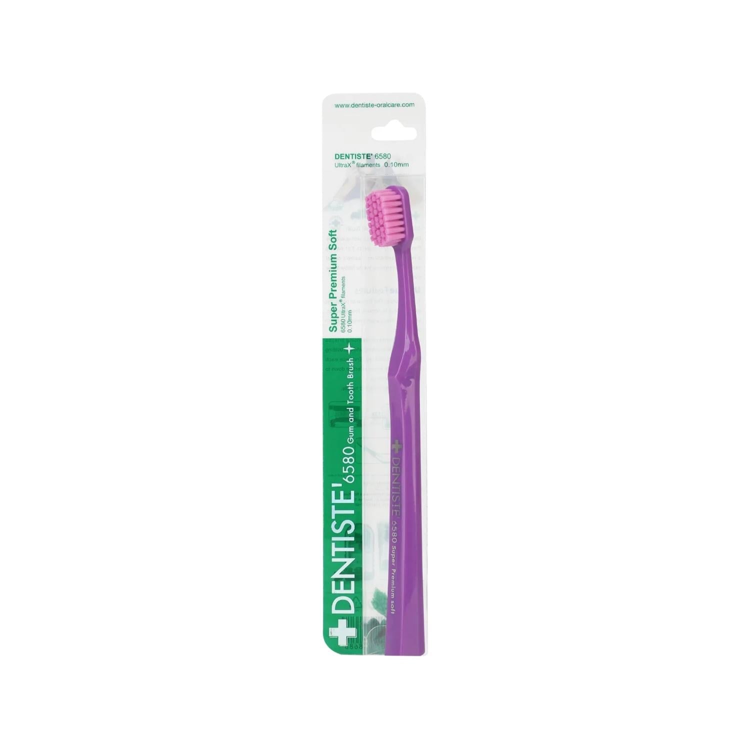 Dentiste 6580 Super Premium Soft Toothbrush - Gentle Cleaning for Sensitive Gums - Purple Oral Hygiene Toothbrush