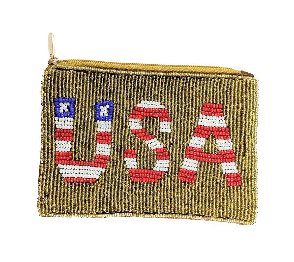 KADOU BOUTIQUE Beaded Coin Purse — color detail