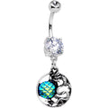 BodyCandy Clear CZ Gem Mermaid Scale Eastern Dragon Dangle Belly Ring — main product shot