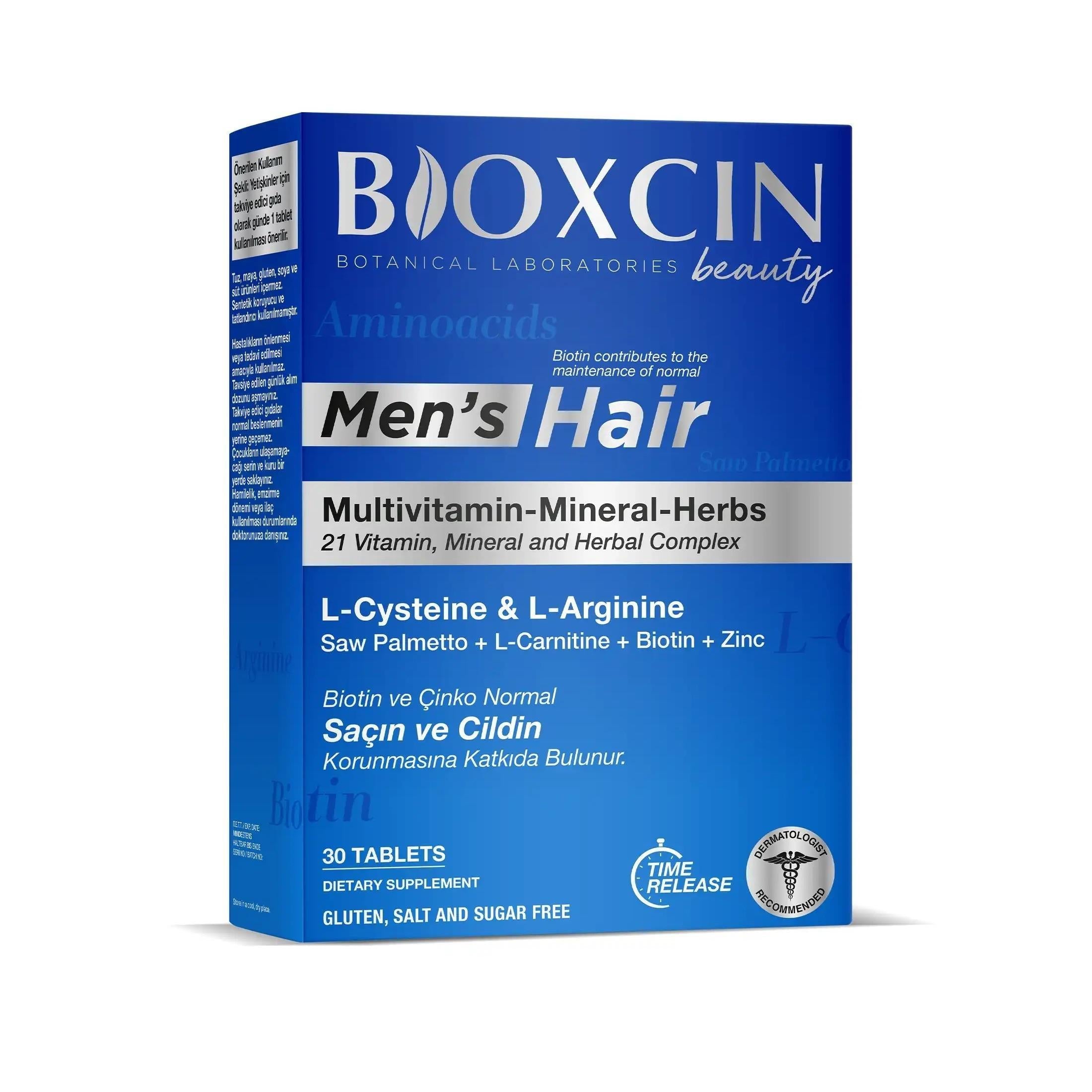 Bioxcin Men's Hair Multivitamin: Hair Growth Supplement with Keratin, Biotin & Saw Palmetto - Vitamins for Hair Loss & Thinning