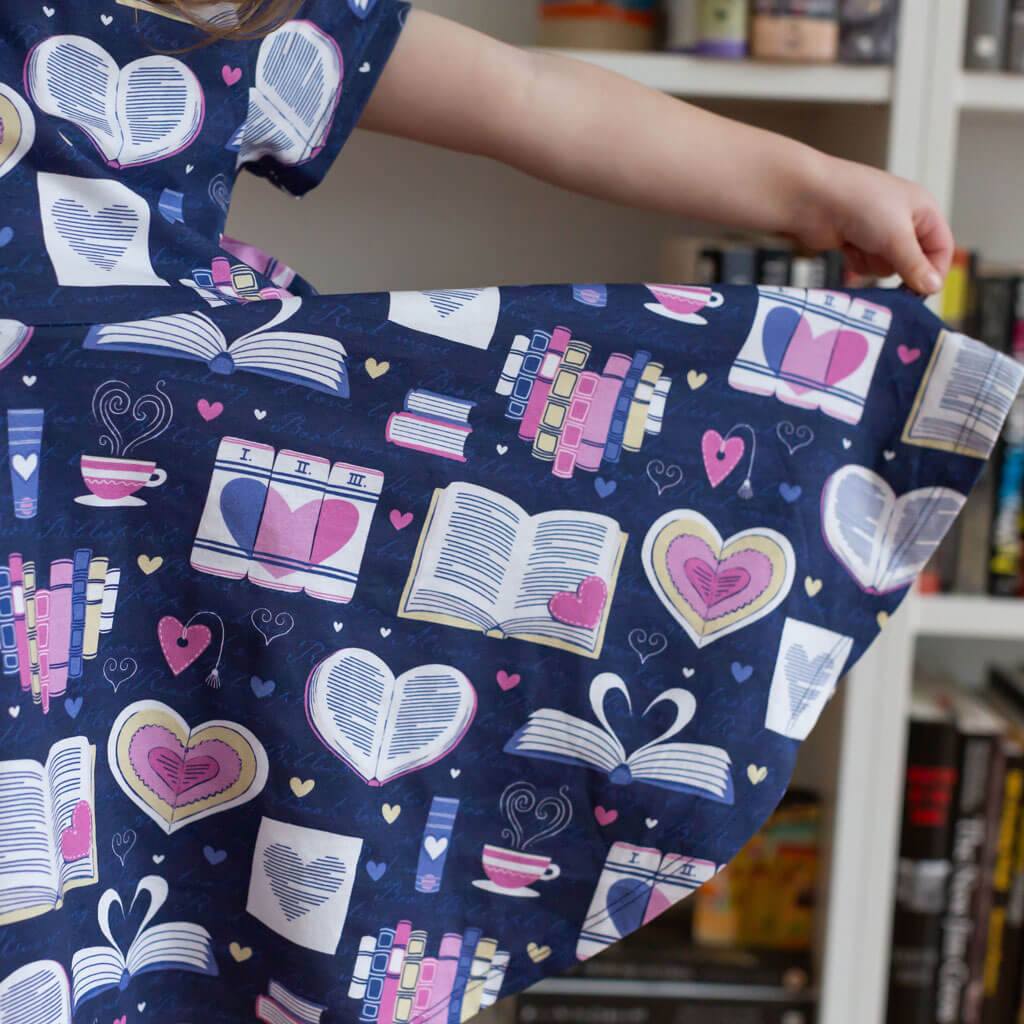 Princess Awesome & Boy Wonder "Love Letters" Books Super Twirler Dress with Pockets — main product shot