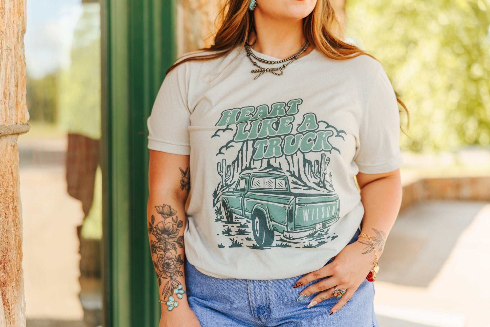 Wild Junkie Heart Like A Truck Graphic Tee - Turquoise — graphic tees category context