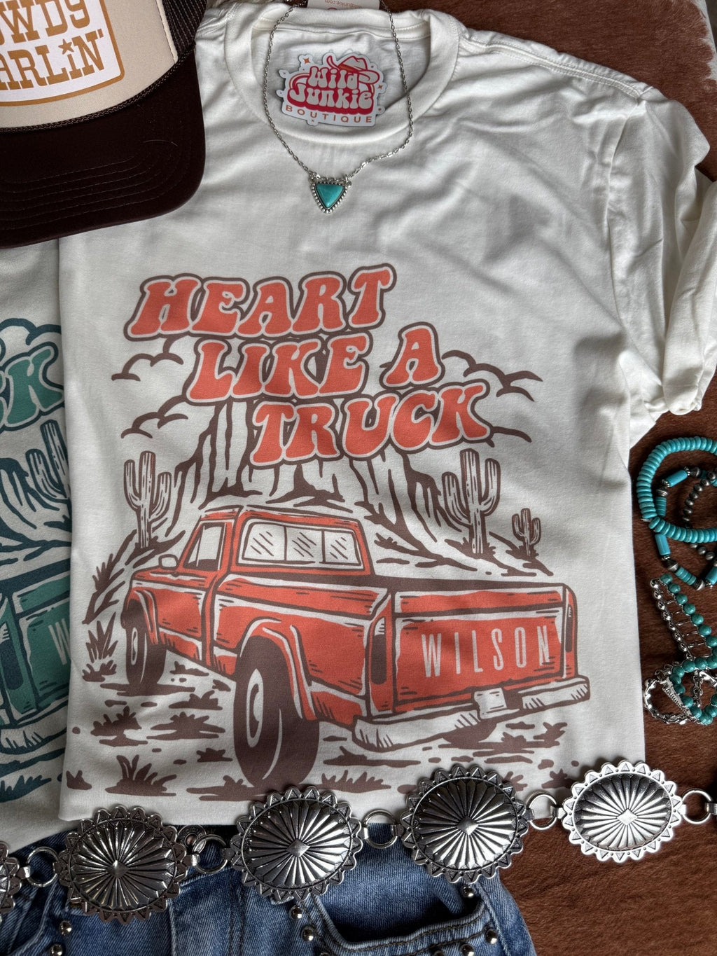 Wild Junkie Heart Like A Truck Graphic Tee - Coral — construction detail