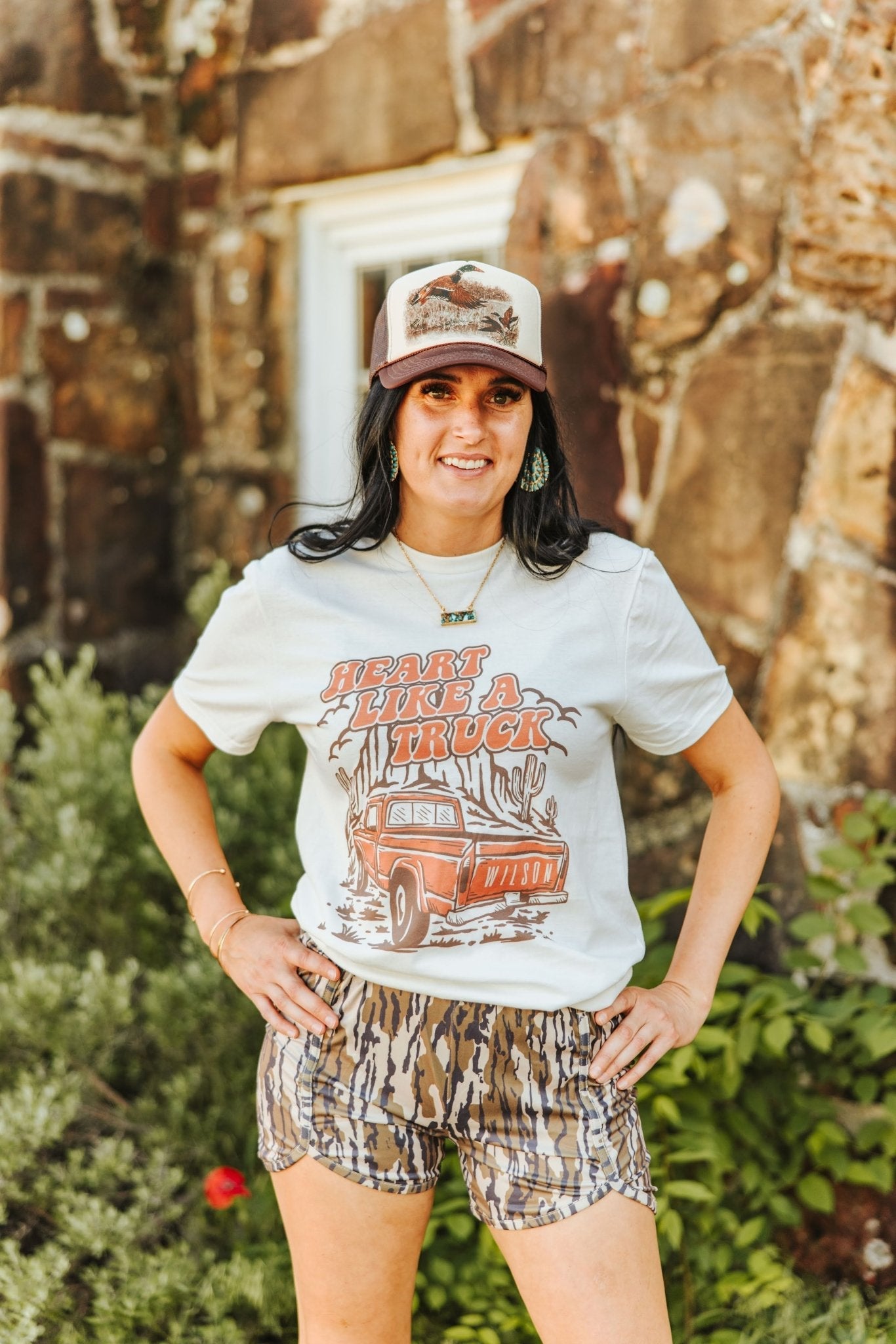 Wild Junkie Heart Like A Truck Graphic Tee - Coral — main product shot