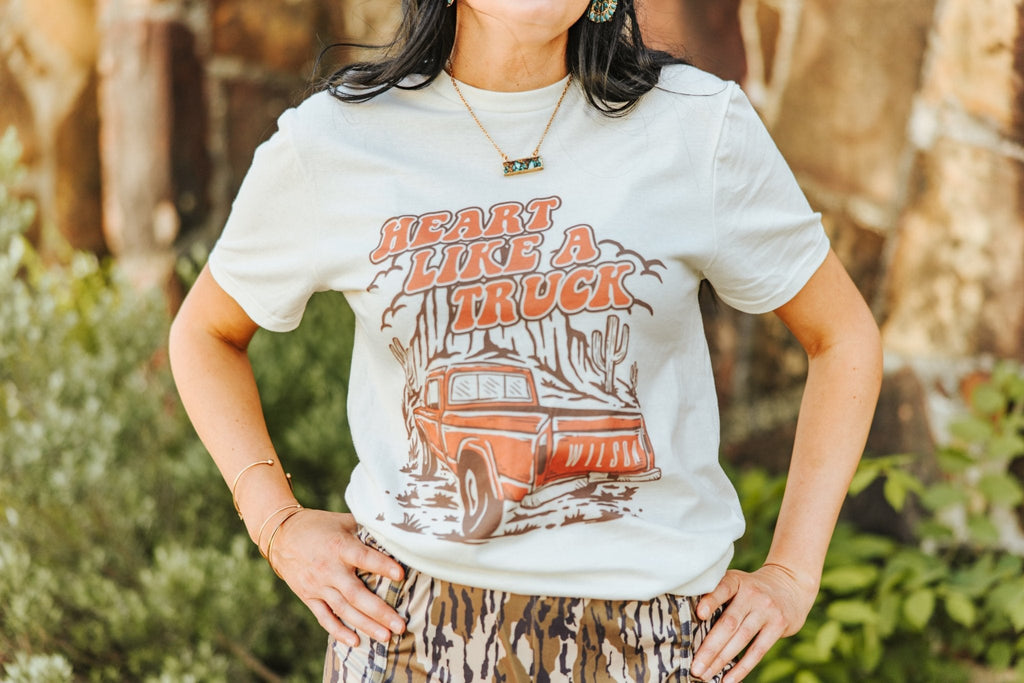 Wild Junkie Heart Like A Truck Graphic Tee - Coral — graphic tees category context