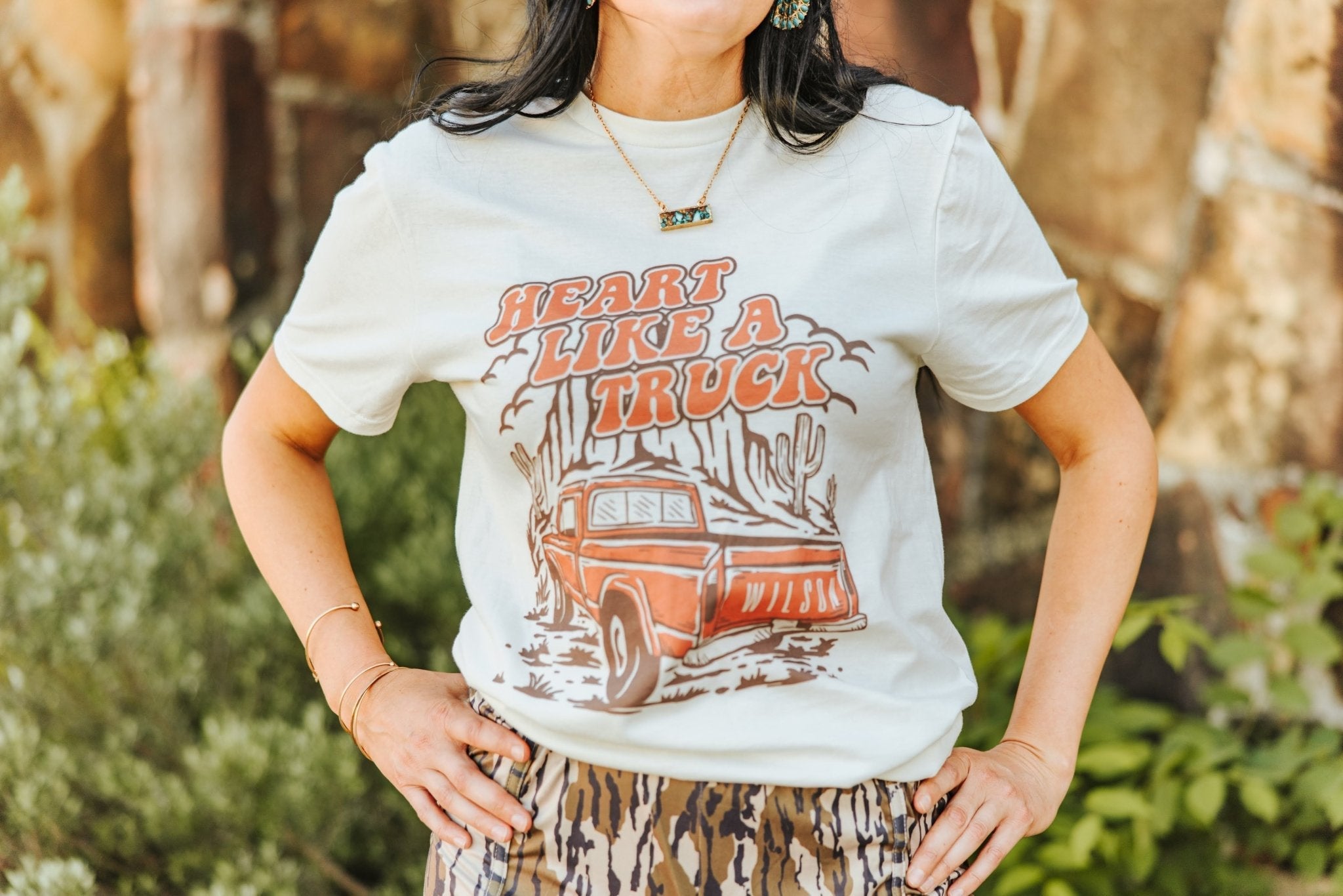 Wild Junkie Heart Like A Truck Graphic Tee - Coral — graphic tees category context