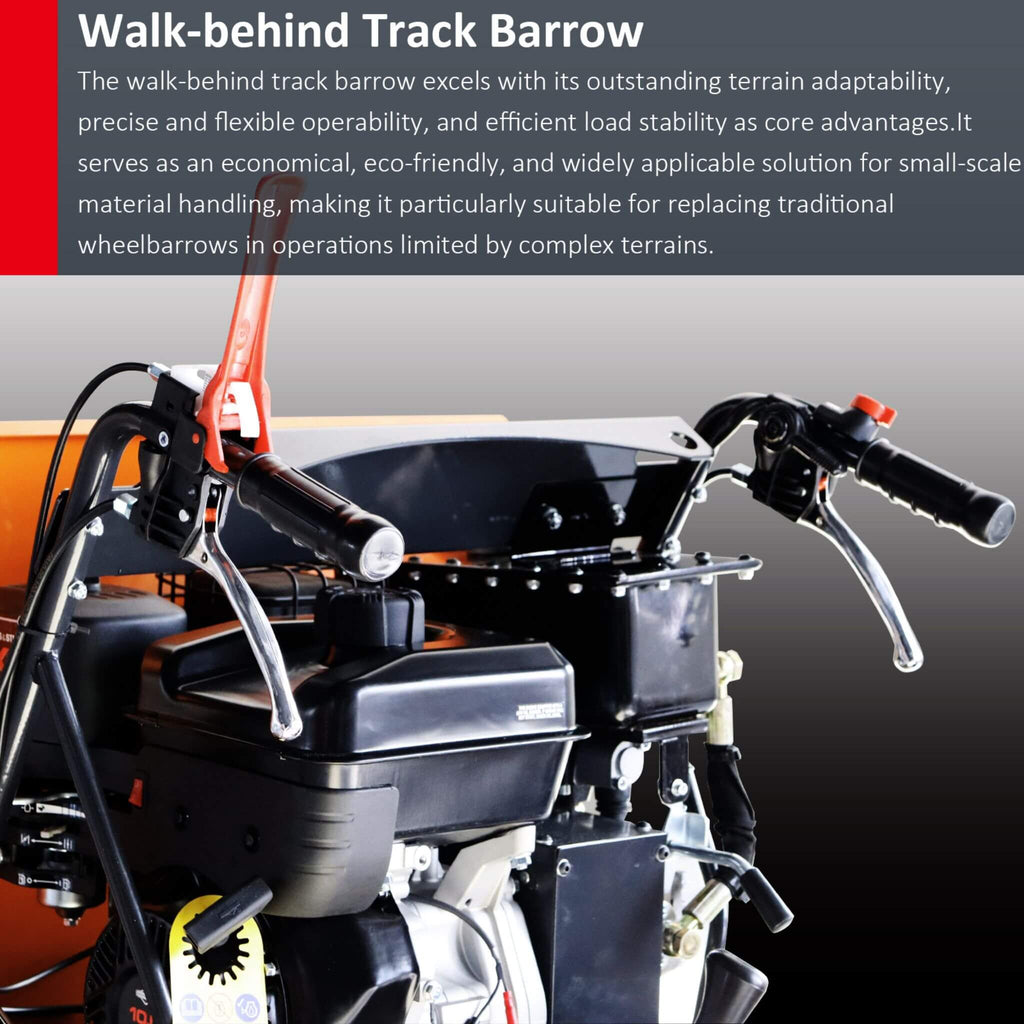 Heavy-Duty 1100LBS 10HP Gas-Powered Track Barrow With Hydraulic Assist (SAK48291) – SAKSBY WHOLESALE, view 7