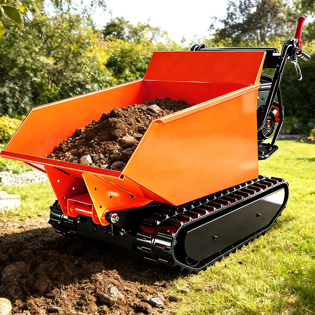Heavy-Duty 1100LBS 10HP Gas-Powered Track Barrow With Hydraulic Assist (SAK48291) – SAKSBY WHOLESALE, view 3