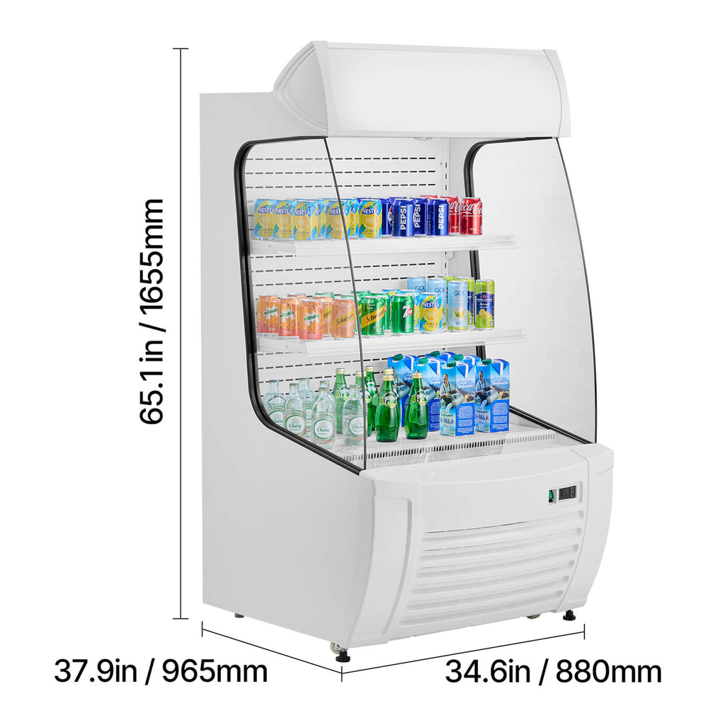 Heavy-Duty 12 Cu.Ft 2-Tier Open-Air Industrial Display Merchandiser Cooler (SAK14832) – SAKSBY WHOLESALE, view 8