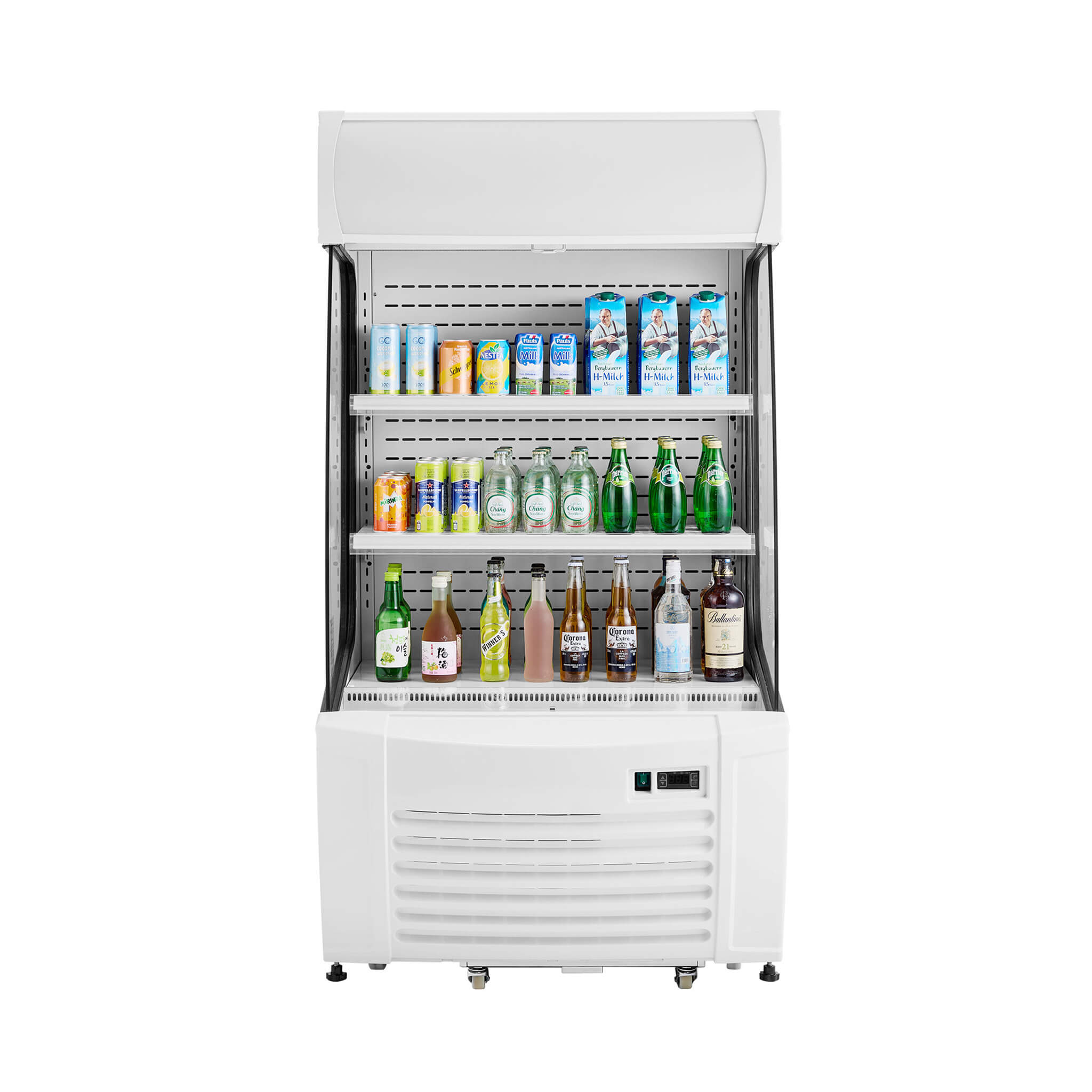 Heavy-Duty 12 Cu.Ft 2-Tier Open-Air Industrial Display Merchandiser Cooler (SAK14832) – SAKSBY WHOLESALE