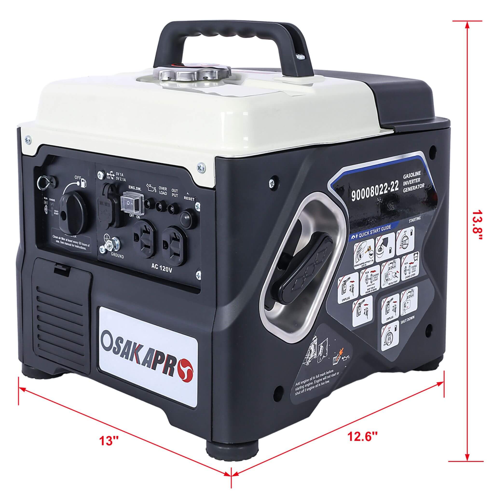 Heavy-Duty 1200W Ultra-Quiet Portable Gas Engine Inverter Generator (SAK54675) – SAKSBY WHOLESALE, view 7