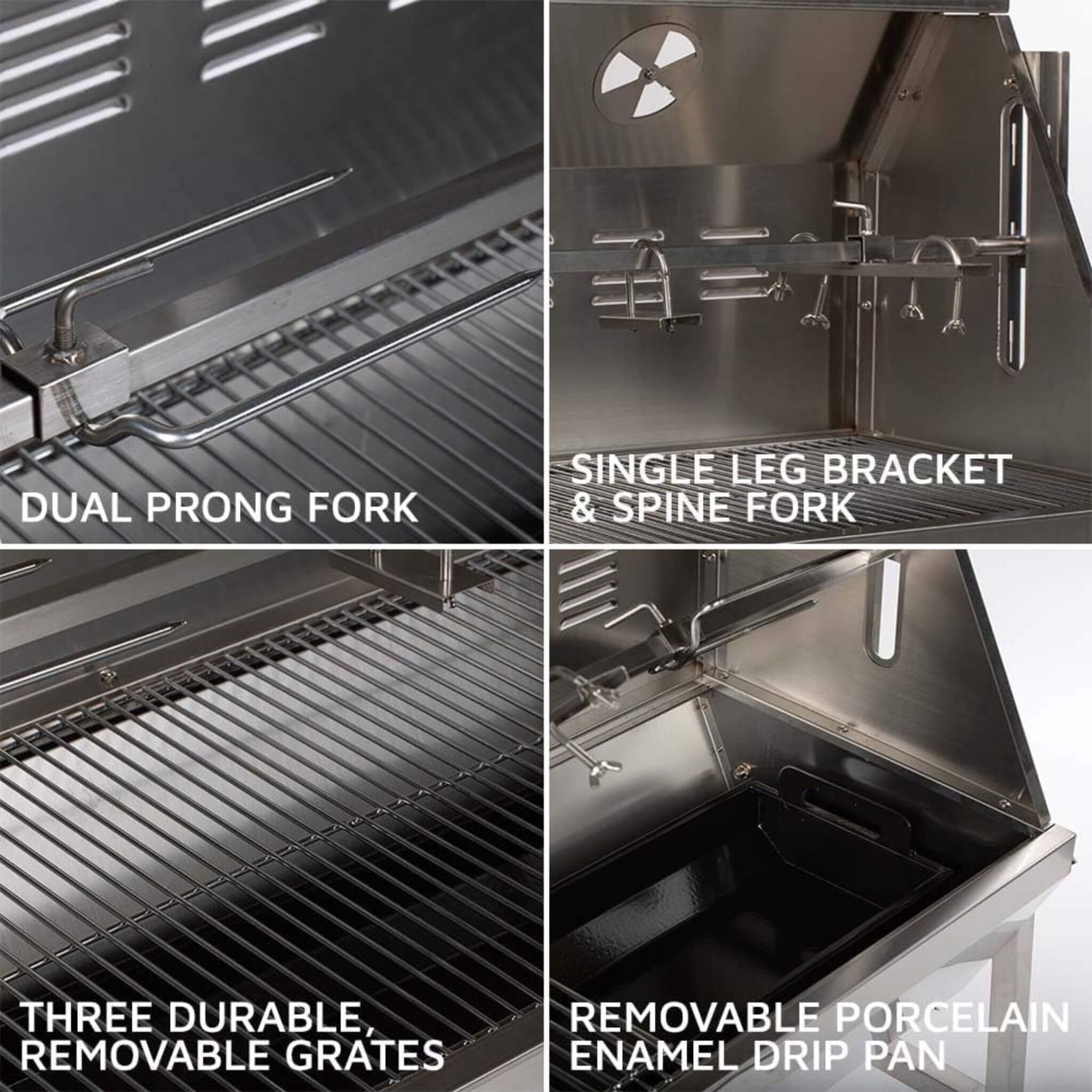 Heavy-Duty Commercial 125 LB Portable Electric Stainless Steel Hooded BBQ Rotisserie Grill With Viewing Window (SAK31975) – S