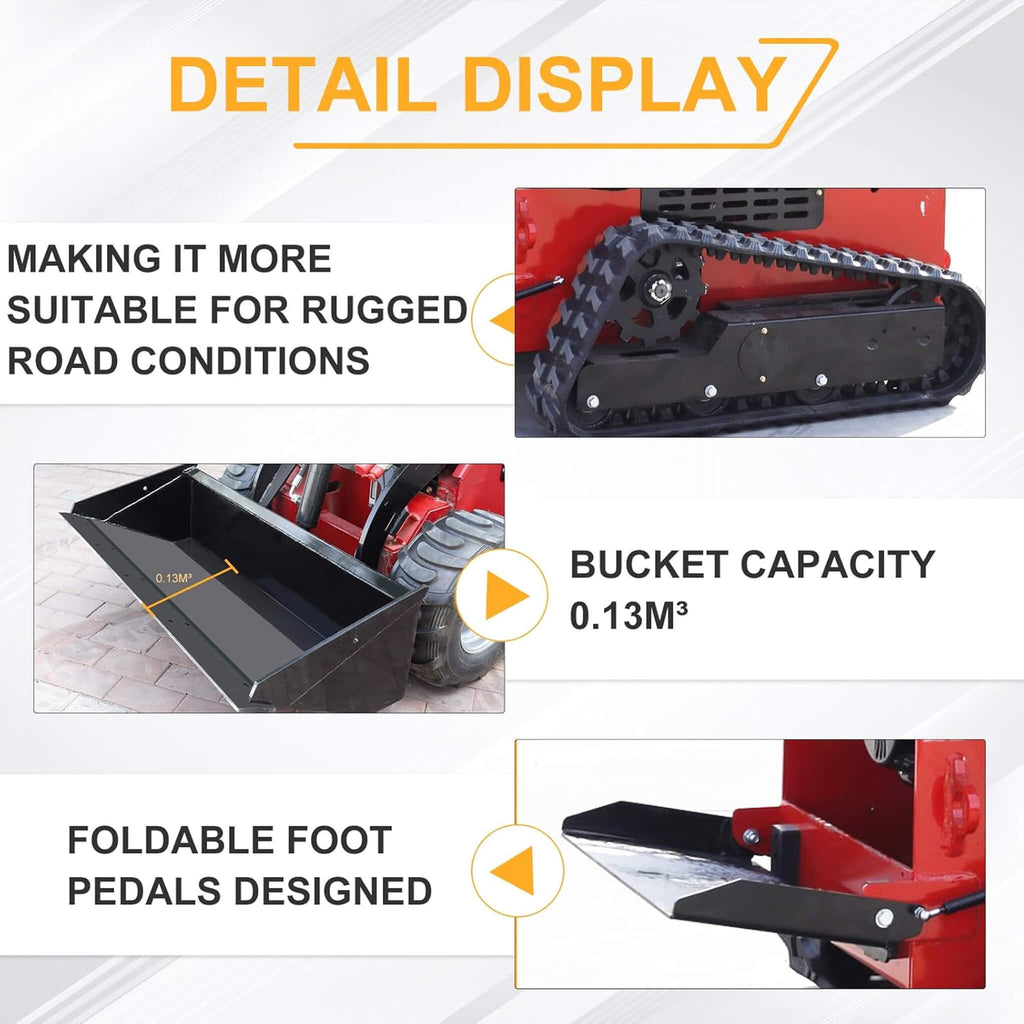 Heavy-Duty 13.5HP Mini Crawler Skid Steer Loader With Bucket (SAK39052) – SAKSBY WHOLESALE, view 5