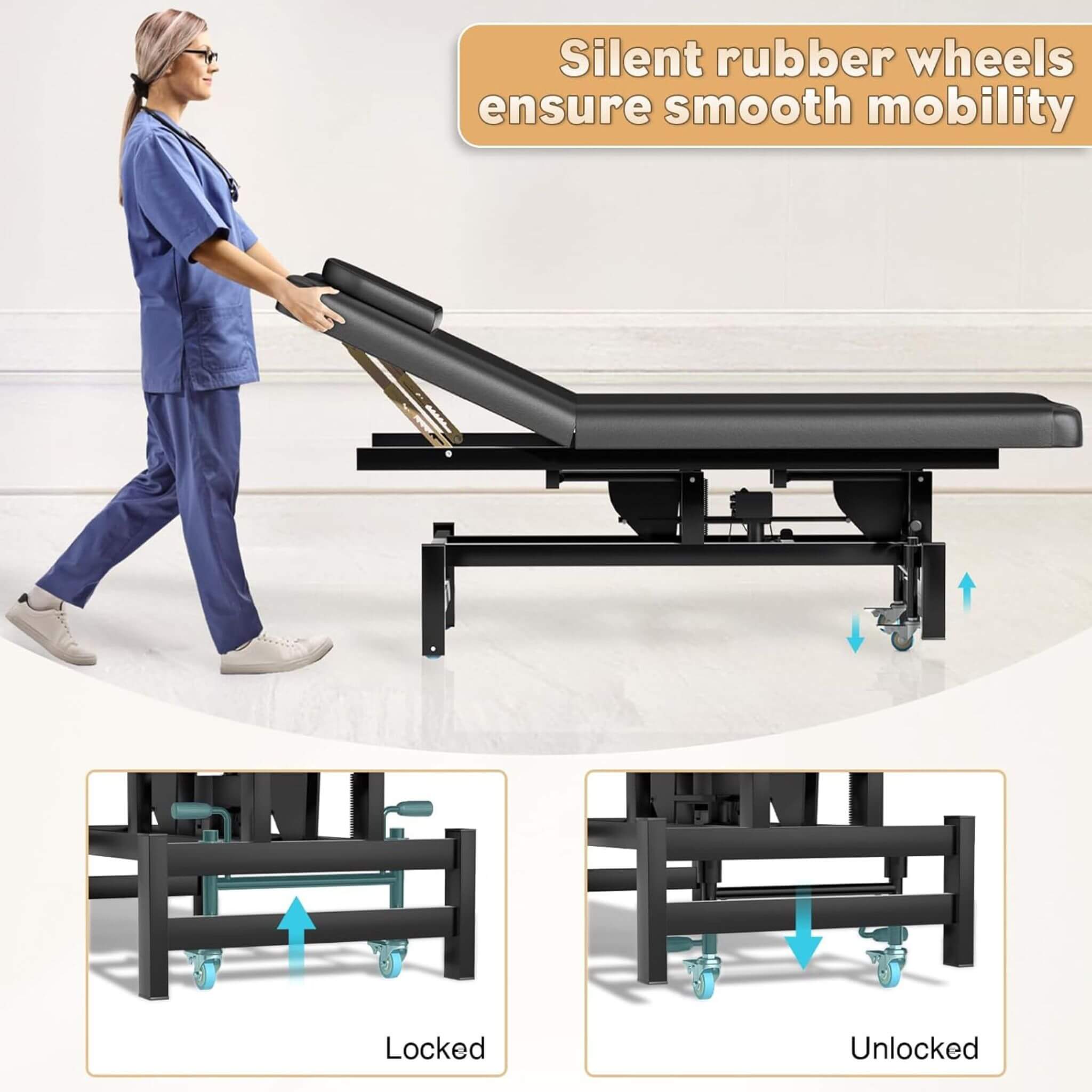 Heavy-Duty 1500 LBS Adjustable Electric Massage Table With Lift (SAK74105) – SAKSBY WHOLESALE, view 7
